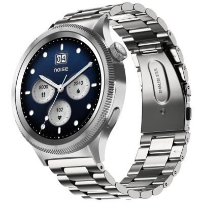 Noise Halo 2 Smartwatch, 1.43” AMOLED, Functional Rotating Dial, Stainless Steel Build, Custom Transition Effects, Bluetooth Calling, Health Suite (Elite Silver)