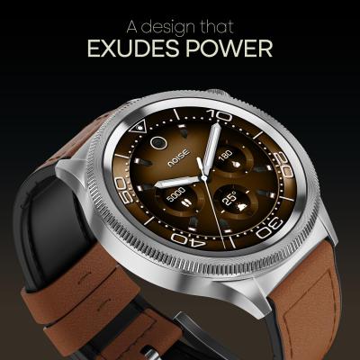Noise Halo 2 Smartwatch, 1.43” AMOLED, Functional Rotating Dial (Axe-Cut Bezel), Stainless Steel Build, Custom Transition Effects, Bluetooth Calling, Health Suite (Vintage Brown)