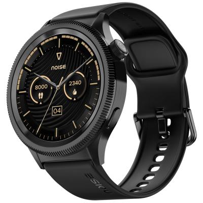 Noise Halo 2 Smartwatch, 1.43” AMOLED, Functional Rotating Dial (Axe-Cut Bezel), Stainless Steel Build, Custom Transition Effects, Bluetooth Calling, Health Suite (Jet Black)