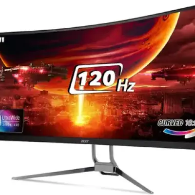Acer 86.36 cm (34 inch) Curved UWQHD LED Backlit VA Panel Gaming Monitor (ED343CUR J0)  (AMD Free Sync, Response Time: 1 ms, 120 Hz Refresh Rate)